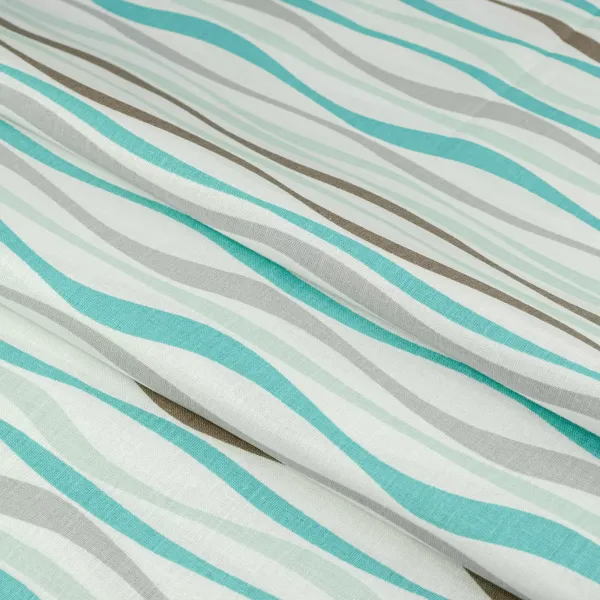 Cotton fabric &quot;Wave&quot; turquoise 150cm (140g/m2) 154965