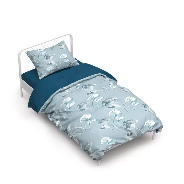 One-and-a-half bed linen set Home Line "Gingo biloba" (grey-blue) 50x70 cm (2 pcs.)