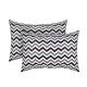 Set of 2 Cotton Pillowcases Home Line Zig Zag Brown White 50x70 191521 small