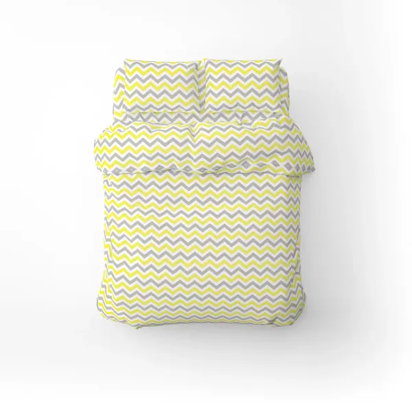 One and a half bedding set Home Line "Zig zag" (gray-yellow) 173838