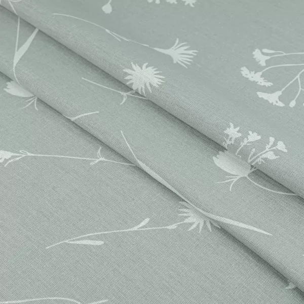 Cotton Calico Print  Cornflowers White on Grey width 150cm (120g/m2) 155823