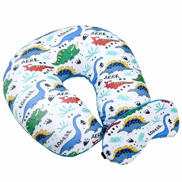 Travel pillow and eye patch Home Line "Dinosaurs" 30x30cm 179145