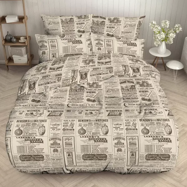 Euro bedding set Home Line "Newspaper" 168371