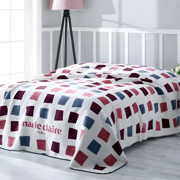 Cotton Flannel Plaid Marie Claire with Cotton Squares White 200x220cm 168827
