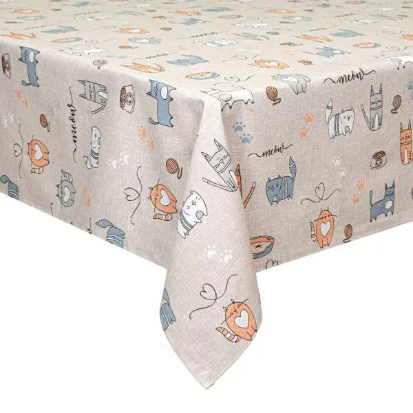 Home Line tablecloth "Cat in the kitchen" (beige) 150x150 cm 175274