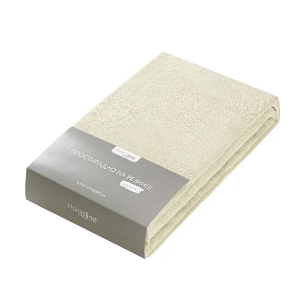 Fitted Cotton Knitted Terry  Bed Sheet  Home Line Light Beige 160x200 cm  193955