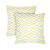 Set of 2 Cotton Pillowcases Home Line Zig Zag Grey Yellow 70x70 cm 183281