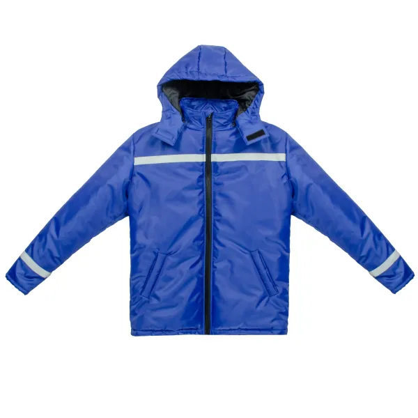WATER-RESISTANT JACKET WITH HOOD AND REFLECTIVE ELEMENTS