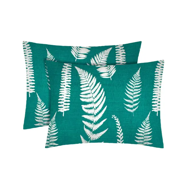 Set of 2 Cotton Pillowcases Home Line Fern Green 50x70 cm 181416