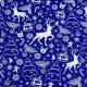 Cotton Canvas Print New Year Blue width 145 cm (205g/m2) 159287 (154) small