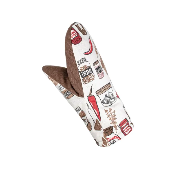 Cotton Canvas Oven Glove Home Line Spices Brown 16x28cm 179978