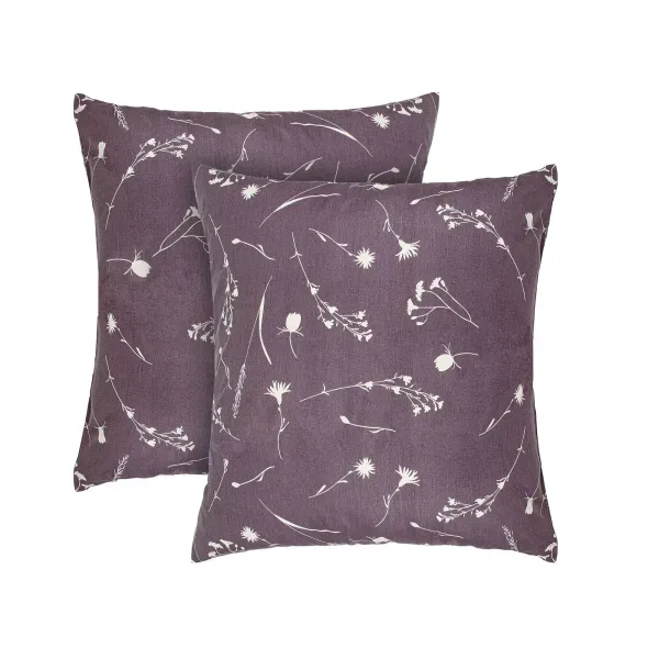 Calico pillowcases (2 pcs.) "Light cornflowers on dark purple" 70x70 cm 183246