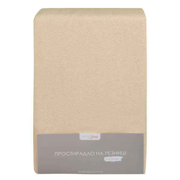 Fitted Terry Bed Sheet Beige 160x200x20cm 155187