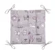 Decorative Sitting Pillow with Ties Home Line Cats in the Kitchen Grey Lilac 40x40 cm 175286 small