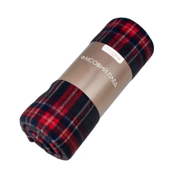 Fleece plaid "Polar" (red-gray) 130x160cm 164475