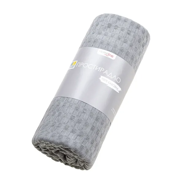 Flat Waffle Bed Sheet Home Line Grey 160x200 cm 190680