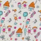 Printed muslin &quot;Girls and boys&quot; orange 150cm (100g/m2) 154228 small