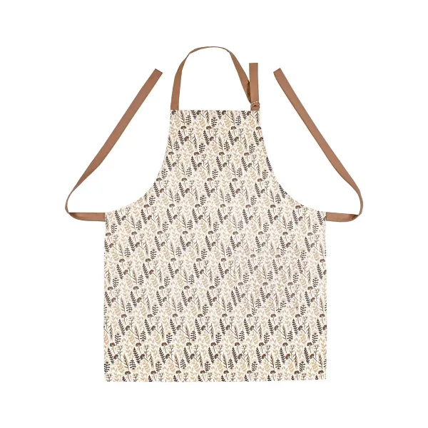 Apron with adjustable half-panama tie "Herb Blossom" (brown/cinnamon) 181972