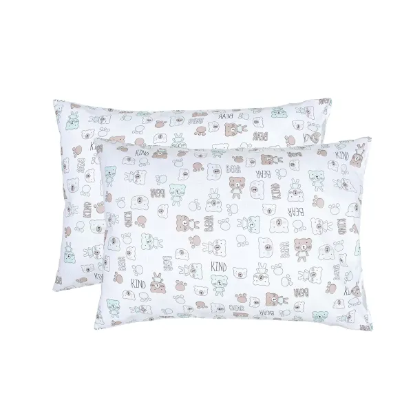 Poplin pillowcases (2 pcs.) "Teddy" (coffee-menthol) 50x70 cm 173783