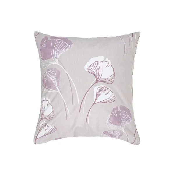 Calico pillowcase "Ginkgo Biloba" (beige-purple) 70x70cm 174755