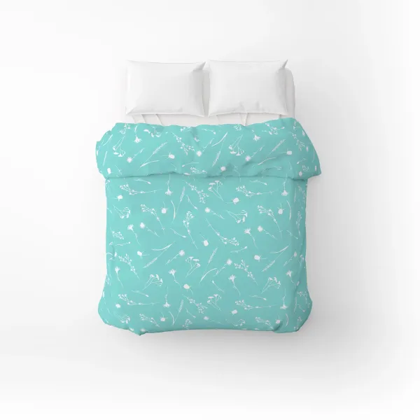 Cotton Duvet Сover Home Line Cornflowers Turquoise 145x215 cm 181404