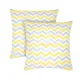 Set of 2 Cotton Pillowcases Home Line Zig Zag Grey Yellow 70x70 cm 183281 small
