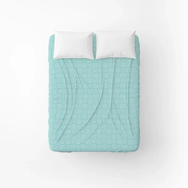 Home Line calico bed sheet "Turquoise cell" 150x215 cm 165435