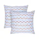 Calico pillowcases (2 pcs.) "Zig zag" (blue-brown) 70x70 cm 183280 small