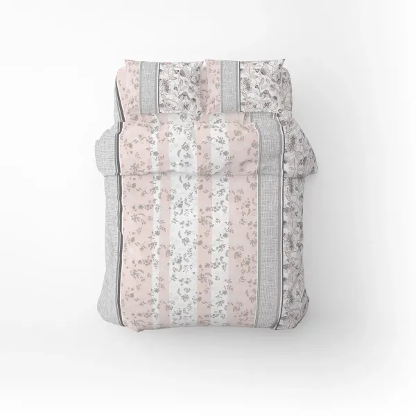 One and a half bedding set Home Line "Coziness" (gray-pink) 173516