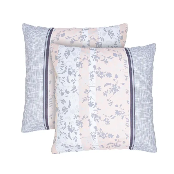 Set of 2 Cotton Pillowcases Home Line Cozy Grey Pink 70x70 cm 183276