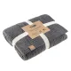 Knitted Wool Blended Throw Plaid Tonk Line Braids Graphite 140x180 cm 192984 (915) small