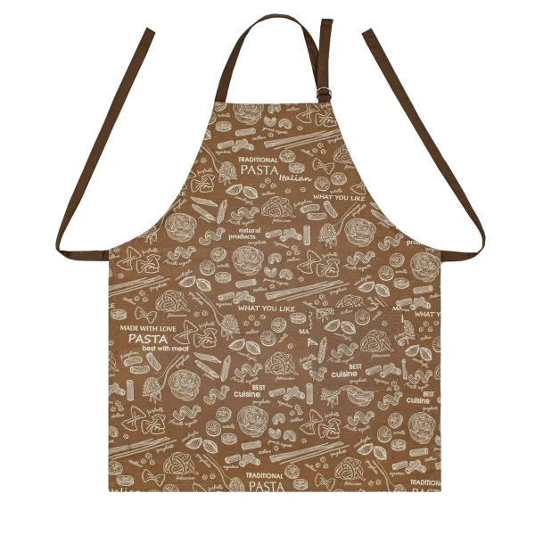 Cotton Canvas Apron with an adjustable tie Pasta Brown 183952