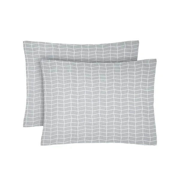 Calico pillowcases (2 pcs.) "Parquet" (gray-blue) 50x70 cm 183258