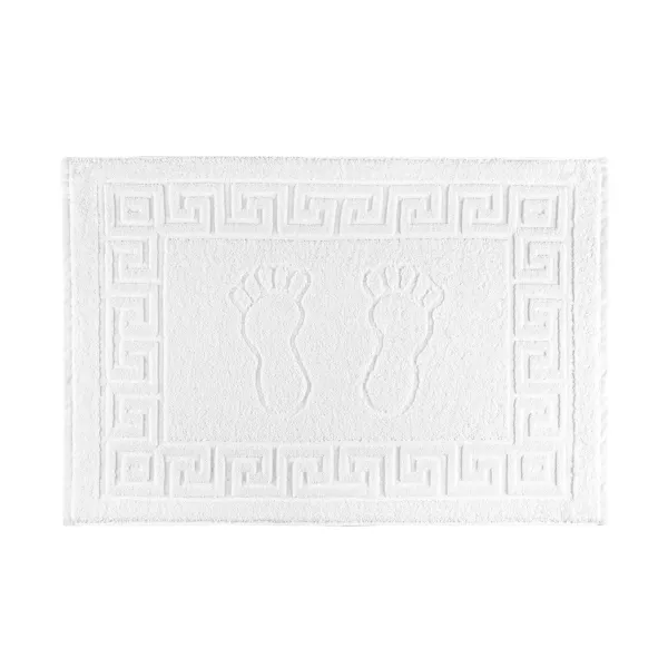 Cotton Terry Towel Bath Mat Home Line Footprints White 50x70 cm 125401