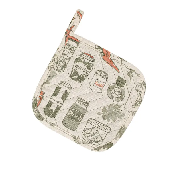 Cotton Canvas Pot Holder Home Line Spices Red 20x20 cm Ochre Green 185710