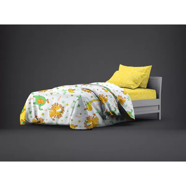Single Bed Children&#039;s Bedding Set Home Line Madagascar Yellow, Green,