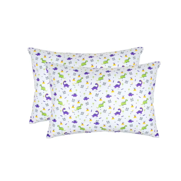 Calico pillowcases (2 pcs.) "Dinosaurs" (lettuce-purple) 50x70 cm 169647