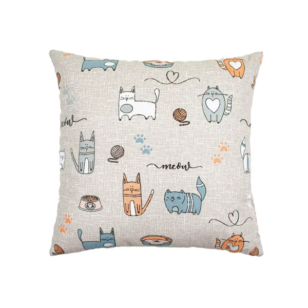 Decorative pillow Home Line Cats in the Kitchen Beige 40x40 cm 175281