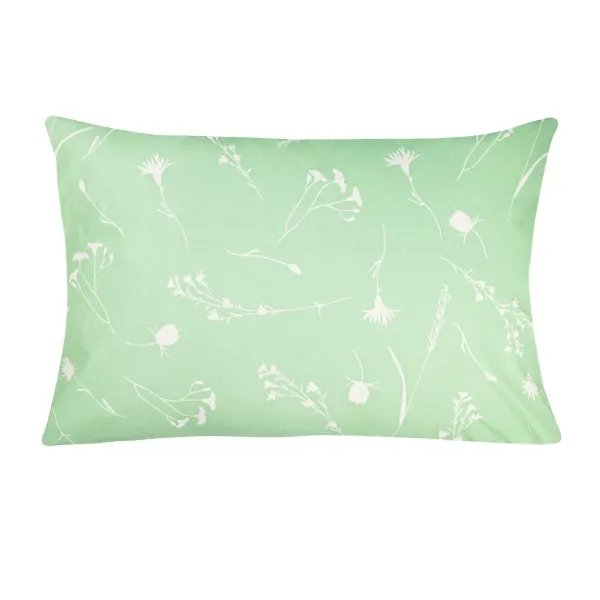 Cotton Pillowcase Home Line Cornflowers White on Green 50x70cm 163021