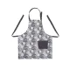 Apron with adjustable half-panama tie "Decorative flowers" (graphite-milled/graphite) 177561 small