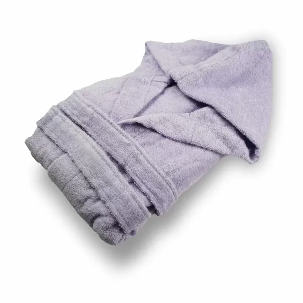 Children's terry bathrobe with a hood (lilac) 11-12 years 145923