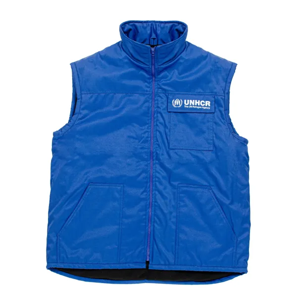 VEST WITH ZIPPER CLOSURE AND STAND-UP COLLAR