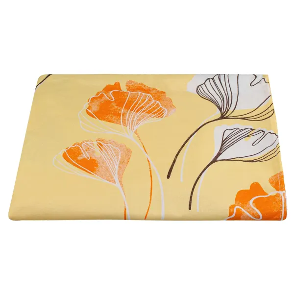 Homeline calico sheet "Ginkgo Biloba" (orange) 150x210 cm 155926