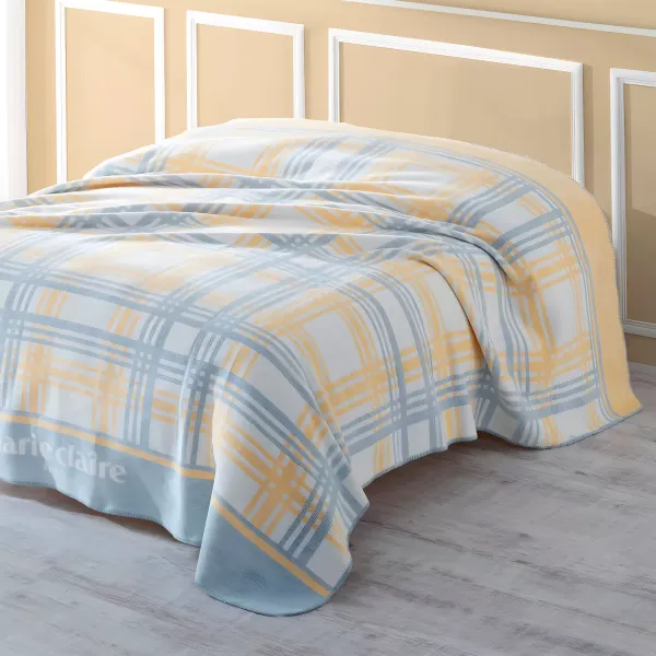 Cotton Flannel Plaid Marie Claire with Cotton Cell Blue Yellow 200x220cm 168830