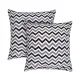 Set of 2 Cotton Pillowcases Home Line Zig Zag Brown White 70x70 191522 small