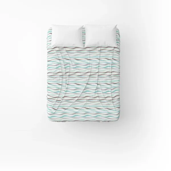 Flat Cotton Bed Sheet Home Line Turquoise wave 145x215 cm 165389