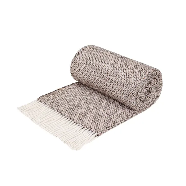 Rich Wool Plaid Vladi Naples Light Brown 200x220 cm 166323