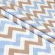 Flat Cotton Bed Sheet Home Line Zig Zag 150x215 cm Blue Brown 175858 (345) small
