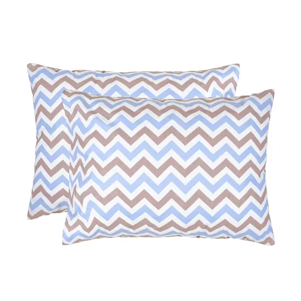 Calico pillowcases (2 pcs.) "Zig zag" (blue-brown) 50x70 cm 175854