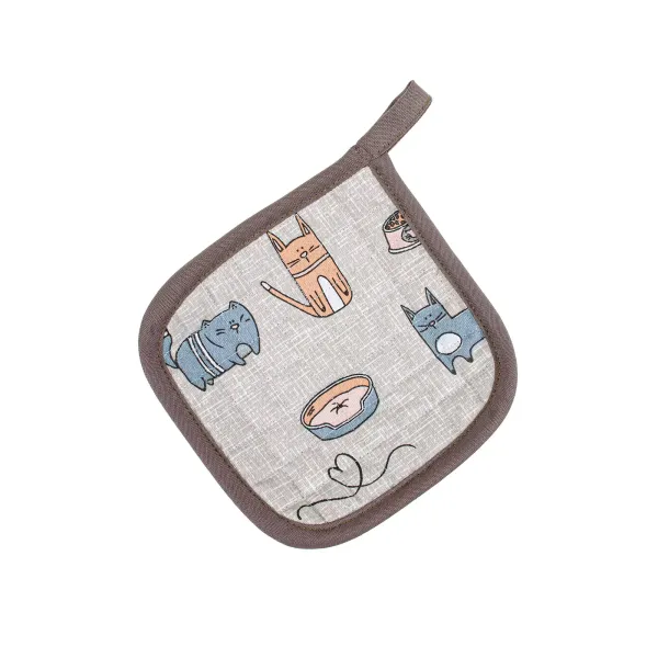 Pot Holder Home Line Cat in the Kitchen 20x20 cm Beige 174400